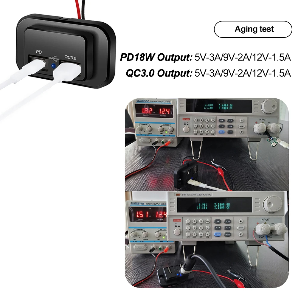 مقبس شاحن السيارة السريع PD QC3.0