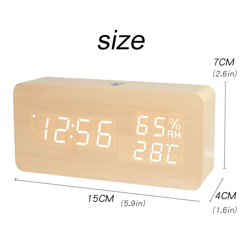 ساعة خشبية LED حديثة 