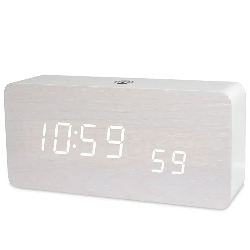 ساعة خشبية LED حديثة 