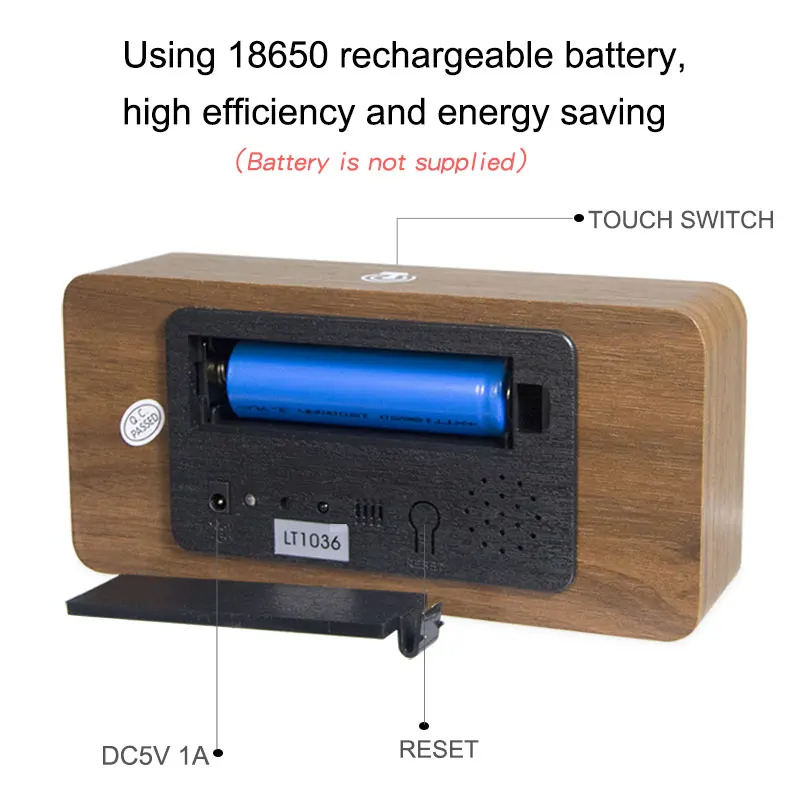 ساعة خشبية LED حديثة 